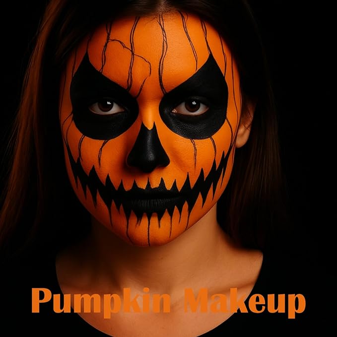 Orange Face Paint Stick,Water-Based Orange Body Paint Stick,Washable Face Painting for Lion Tiger Fox Pumpkin Costume,Halloween Professional SFX Makeup Paint for Cosplay ,1.06 OZ