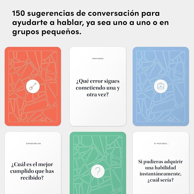 BestSelf Rompehielo (Icebreaker Spanish) – 150 Prompt Conversation Cards - Ice Breaker Game for Creating Real Conversations, Building Connections - Perfect Playing Cards for Friends, Family, Dates