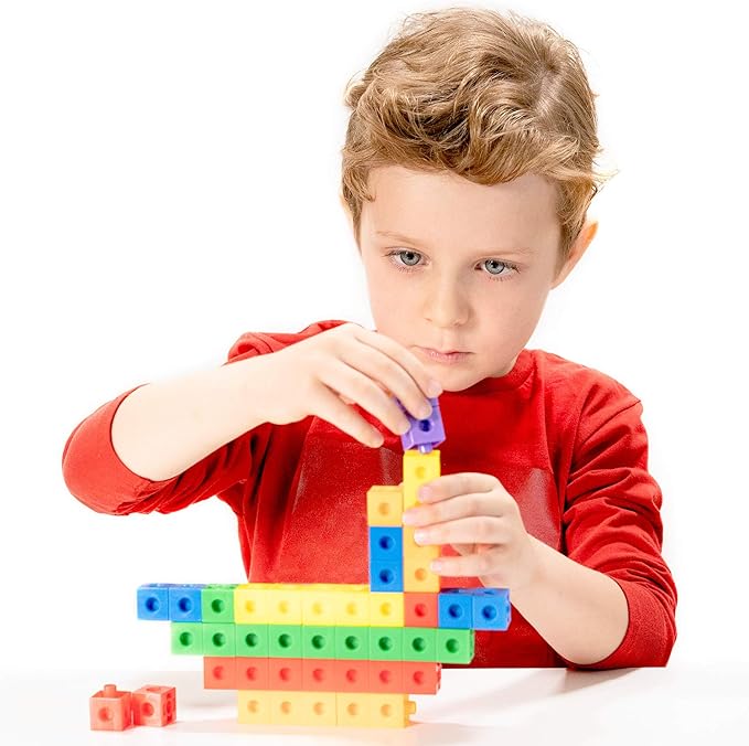 100 Piece Linking Cubes Set, Counting Blocks, STEM, Connecting Blocks, Math Manipulatives, Educational Toys for 5 Year Old