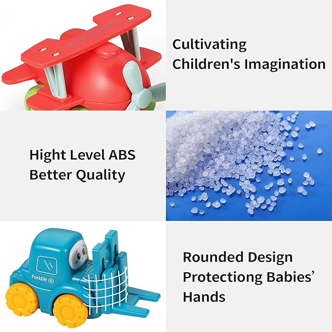 ALASOU 8 PCS Baby Cranes Car Toys with Playmat/Storage Bag|1st Birthday Gifts for Toddler Toys Age 1-2|Baby Toy for 1 2 Year Old Boy|1 2 Year Old Boy Birthday Gift for Infant 12 18 Months