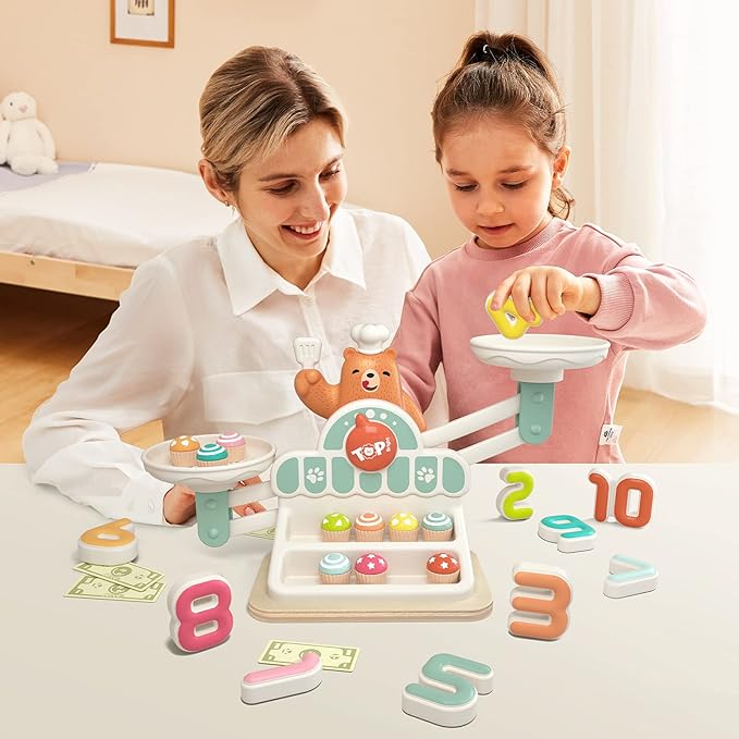 TOP BRIGHT Balance Math Game for Kids, Preschool Math Games for Kids Ages 3-5, STEM Montessori Toys for 2 3 4 Year Old Girls Boys Gifts