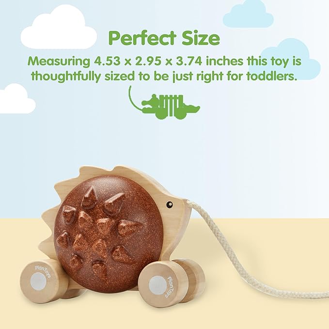 PlanToys Pull Along Hedgehog – Brown (5274)