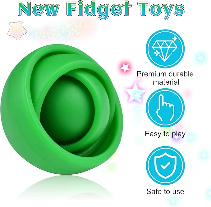 Fidget Toy for Adults, 4PC Fidget Spinner for Teens, Gift Ideas for 8-12 Boys Girls Kids, ADHD Autism Stress Relief Finger Toy