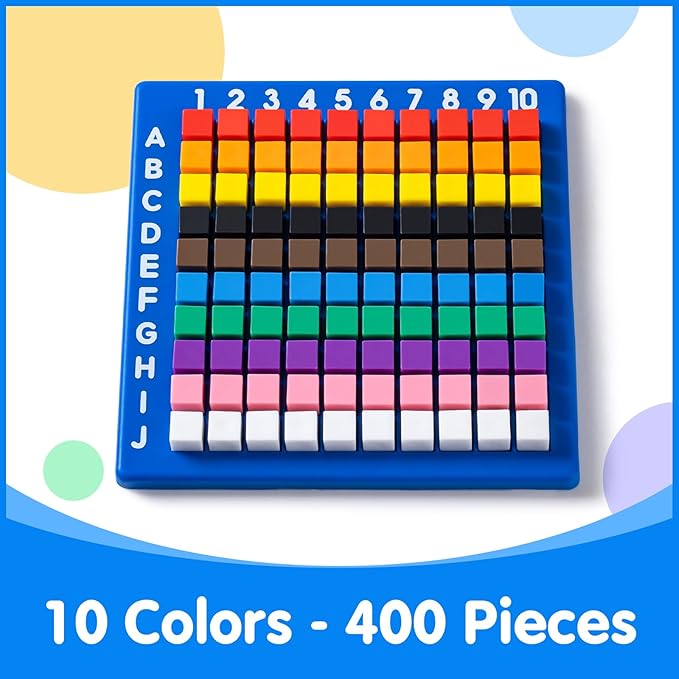 Pixel Art Creator – 400 Hard Plastic Cubes - STEM Toy for 5+ Year Olds, Fine Motor Skills Game & Kinder Classroom Must-Have