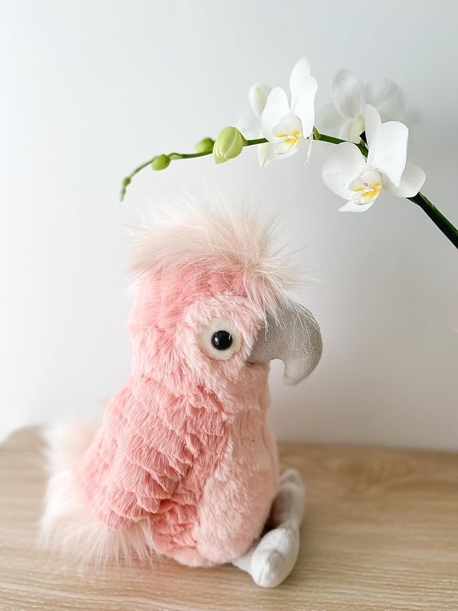MON AMI Lulu The Cockatoo Parrot Plush – 11”, Cute Parrot Stuffed Animal, Use as Toy/Nursery Room Décor, Great for Kids of All Ages