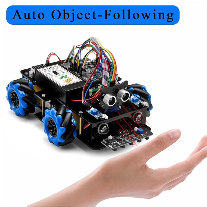 OSOYOO Mecanum Wheel Robot Car Kit for Raspberry Pi 3/4/5 STEM Remote Controlled DIY Coding Video Control Omni-Directional