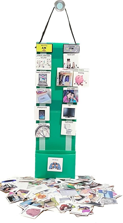 Visual Schedule for Kids – 133 Durable Plastic Picture Cards with Soft Loop Coins | Daily Routine & Chore Reward Chart for Home, School, Autism, ADHD & Special Needs Behavior Support