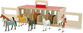 Melissa & Doug Take-Along Show-Horse Stable Play Set with Wooden Stable Box and 8 Toy Horses