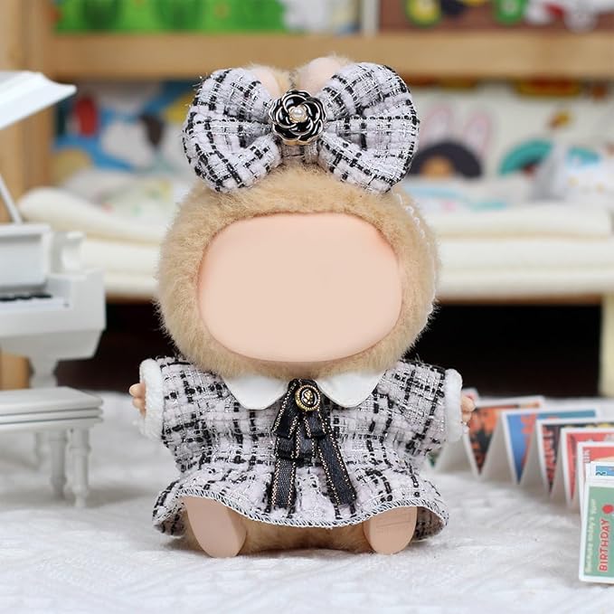 17cm Doll Clothes Set & Outfit - Cuddly Fashion Dresses with Accessories, Luxury Chic Doll Clothing & Plush Pullover Hoodie Doll Clothing DIY ,Just Clothes