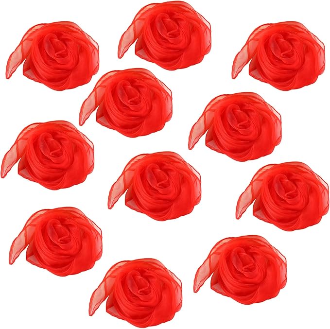 Juggling Scarves, Dance Scarves for Kids Play 12 PCS Square Silk Scarf Music Performance Props for Toddlers Children