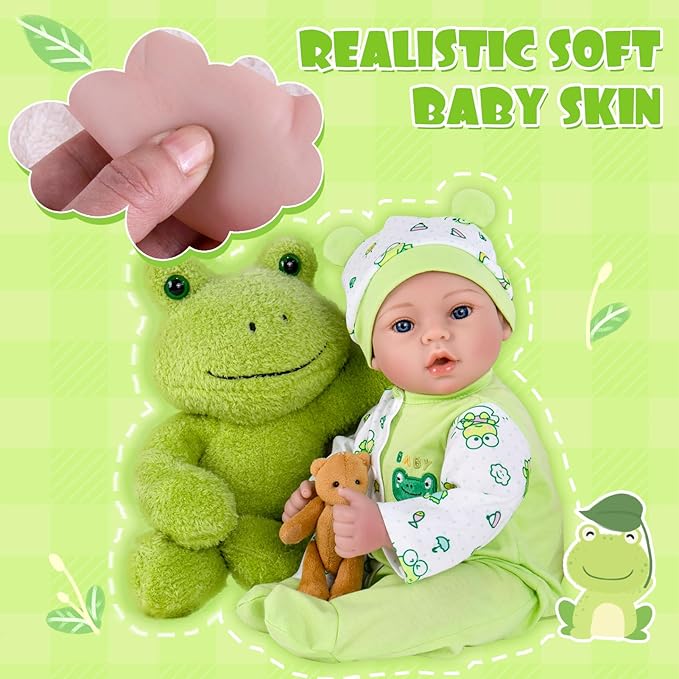 Aori Reborn Baby Dolls Boy Realistic 18 inches - Lifelike Newborn Babies That Look Real, Nice Gift Set for Kids, Parents-to-be, Grandparents