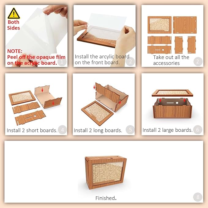 Piggy Bank for Adults Kids, Wooden Mony Bank Cash Vault Money Saving Box with Counter $10000 Savings Challenge Money Bank with Money Target and Numbers (Brown $10000)
