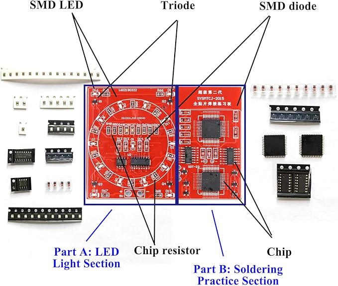 ISolderStore Soldering Practice Kit SMD SMT Kit DIY Electronic DIY Kits Soldering Project oldering Training Board