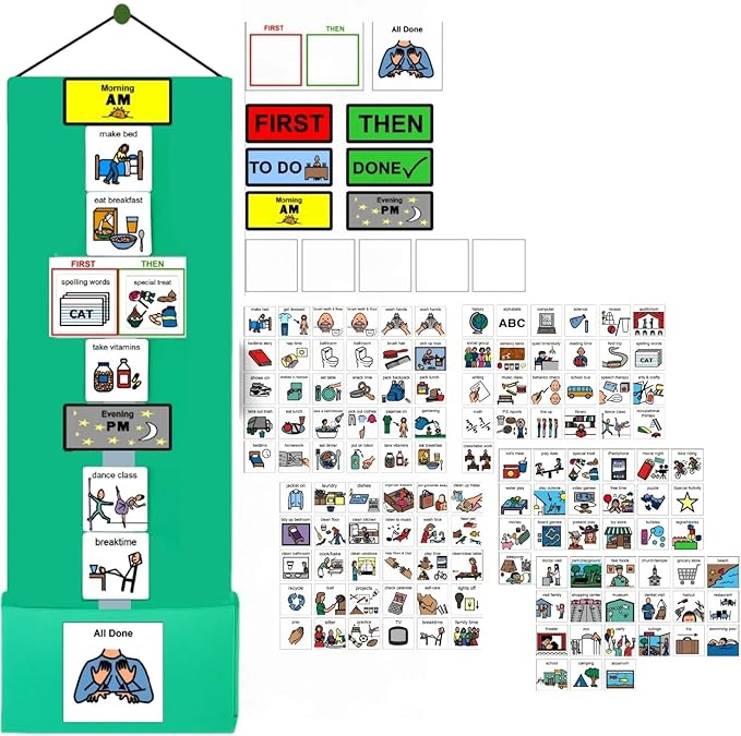 Visual Schedule for Kids – 133 Durable Plastic Picture Cards with Soft Loop Coins | Daily Routine & Chore Reward Chart for Home, School, Autism, ADHD & Special Needs Behavior Support