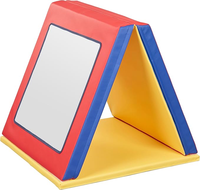 ECR4Kids SoftZone Folding Floor Mirror, Sensory Toy, Assorted
