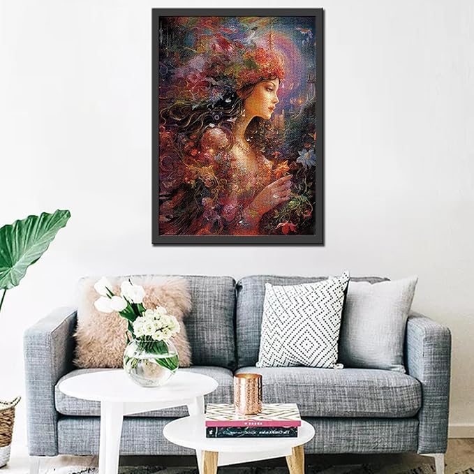 Tucocoo 1000 Piece Jigsaw Puzzles for Adults Fantasy Woman Painting Jigsaw Puzzle Beautiful Fairy Girl 1000 Pieces Puzzles for Challenging Family Activity Game Colorful DIY Puzzle Wall Decor Gifts