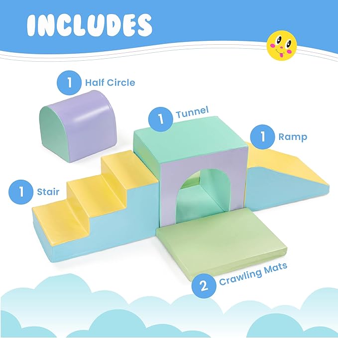 New Bounce Toddler Climbing Toys - Soft Play Set for Kids - Foam Climbing Blocks - Safe Soft Gym Equipment - Great for All Ages