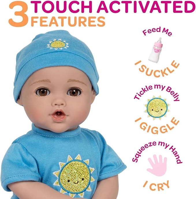 Adora NurtureTime Interactive Baby Doll, Clothes, & Accessories Set - Blue Boy