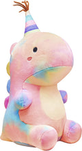 Stuffed Animal Plush Toys, Cute Dinosaur Toy, Soft Dino Plushies for Kids Plush Doll Gifts for Boys Girls (Colorful, 9 Inch)
