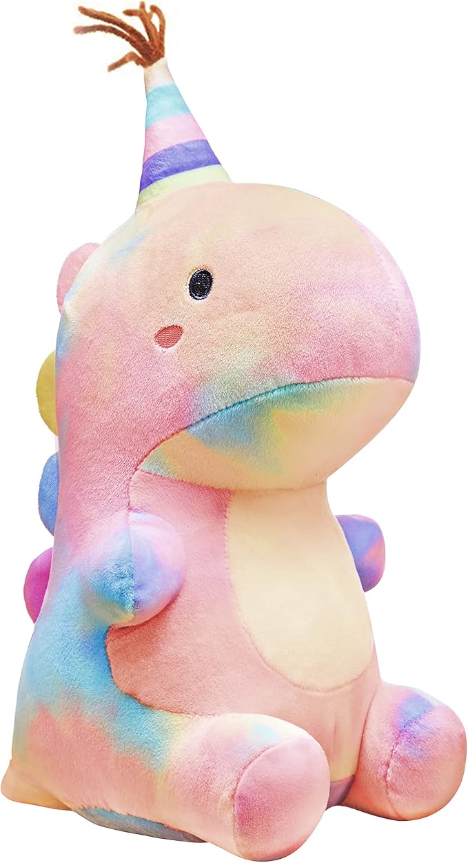 Stuffed Animal Plush Toys, Cute Dinosaur Toy, Soft Dino Plushies for Kids Plush Doll Gifts for Boys Girls (Colorful, 9 Inch)