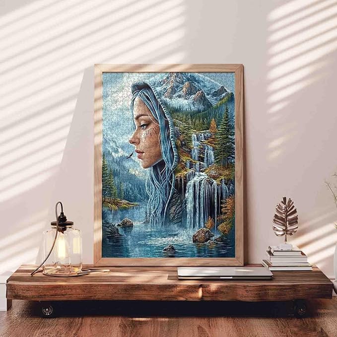 Fantasy Women Jigsaw Puzzle 1000 Pieces for Adults 27 x 20 Inches HD Quality Puzzles for Families,Landscape Earth Puzzle Gift Perfect for Party Game Gifts