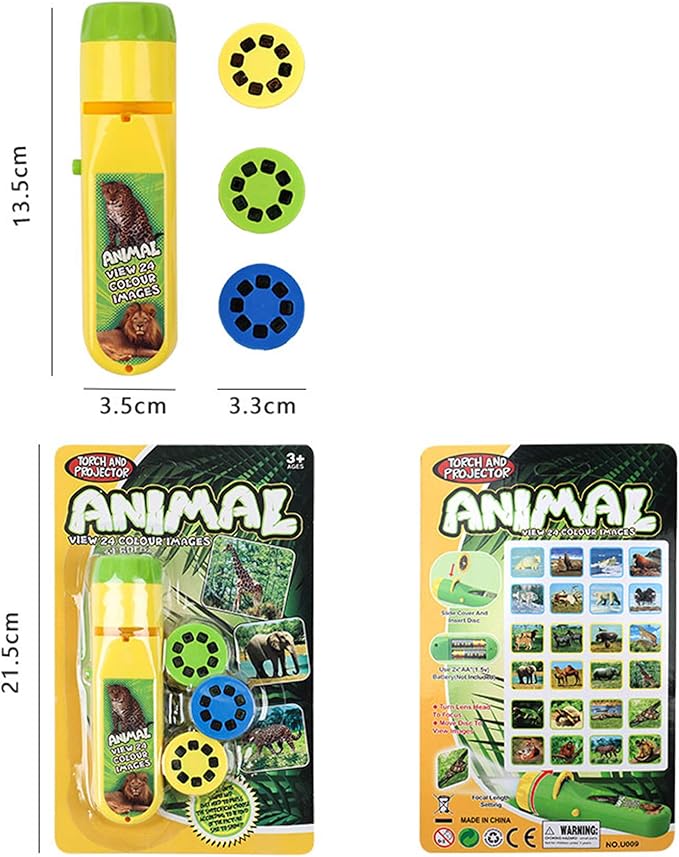 Georgie Porgy Children Projector Toys Educational Science Set Wall Ceiling Tent Torch Flashlight for Kids Gifts for Boys Girls (Wild Animal + Sea World)