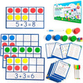 130 PCS Jumbo Magnetic Ten Frame Set, Ten Frames Class Set, Math Manipulatives for Kindergarten, PreK, Preschool, Math Counters, Games for Kids, Magnetic Counters, Teacher and Homeschool Supplies