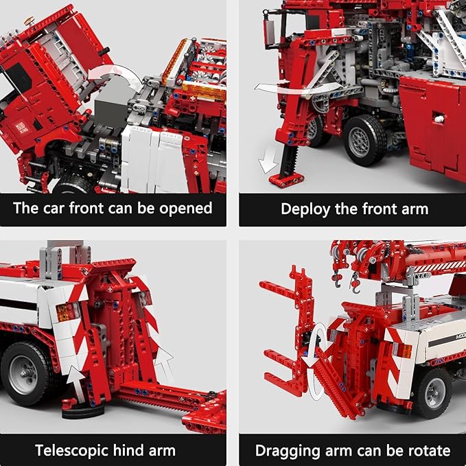 Mould King 17027 Road Rescue Vehicle Building Block Kits, MOC Building Blocks Set to Build, Gift for Age 14+/Adult Collections Enthusiasts (4883 Pieces with Motor/APP Remote Control)
