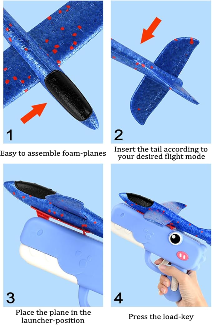 2 Pack Airplane Launchers Toy for Kids Toy Plane Outdoor Toys for Boys Flying Toys Birthday Gifts for Boys Girls 4 5 6 7 8 9 10 11 12 Year Old