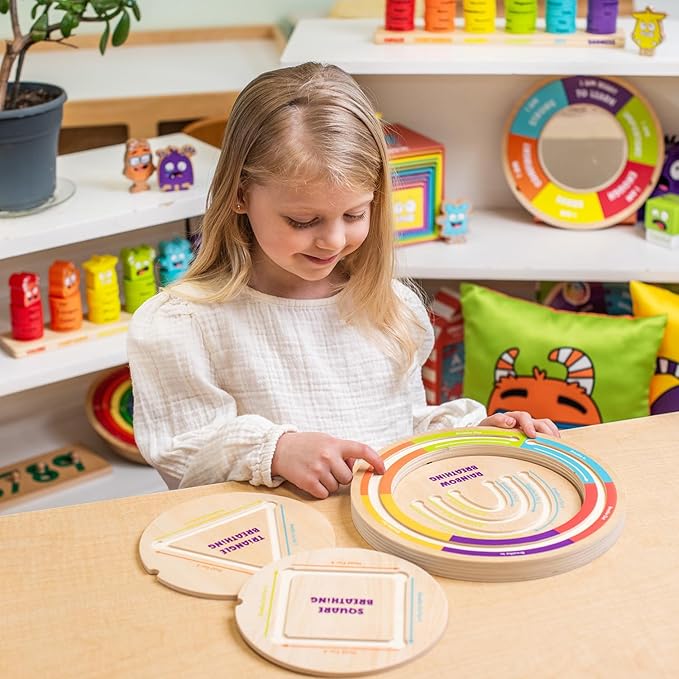Open The Joy - Calming Breathing Boards for Kids and Adults, Mindfulness and Relaxation Tools - Ages 4 and Up