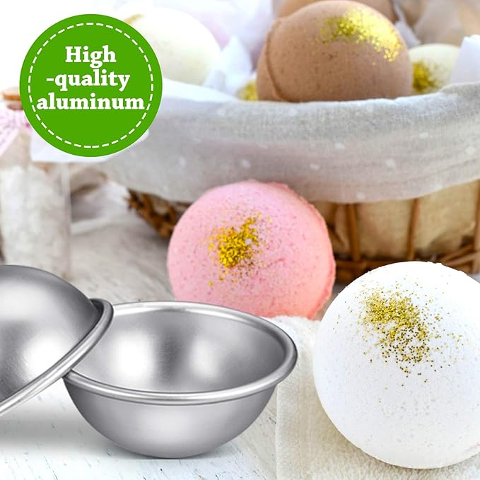 Patelai 32 Pcs 6 Cm/ 2.4 Inch Diameter DIY Metal Bath Bomb Crafting Mould Bath Bomb Making Supplies for Crafts Making