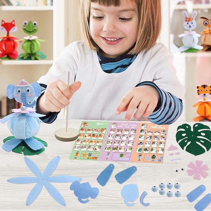Coola Animal Felt Craft Kit for Kids - Pack 6 Art and Craft DIY Early Educational Toys Suitable Need Best Gift for Kids Age 3-6,7,8,9