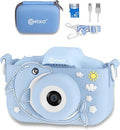 Contixo KC3A Kids Digital Camera - 1080P Toddler Camera with Selfie Mode, Games, Sound Recording, 8X Zoom, 32GB SD Card, USB-C Rechargeable Educational Toy for Boys Girls Ages 3-8, Blue