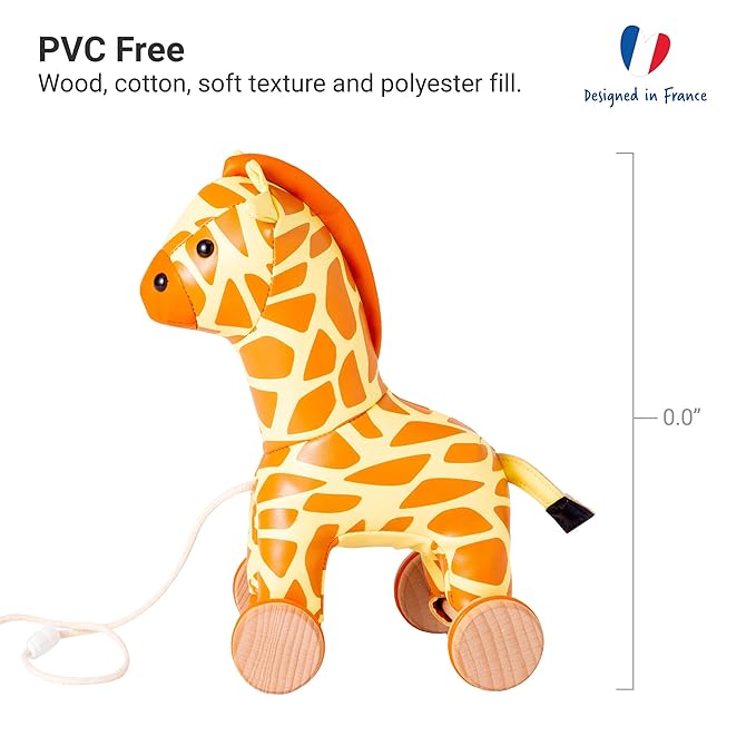 Little Big Friends Giraffe Pull Toy for Toddlers | Classic Baby Walking Toy with Adjustable Cord | Easy-to-Clean Soft Toy | Gina The Giraffe