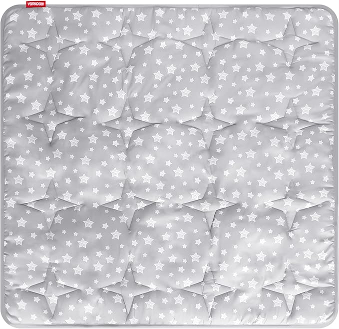 Moonsea Kids Play Mat for Indoor and Outdoor Playhouse Tent, Toddler Mat Pad Fitted for 47x47 Inch Kids Indoor and Outdoor Fun Playtime Tent, Star Print Baby Nursery Quilted Rug