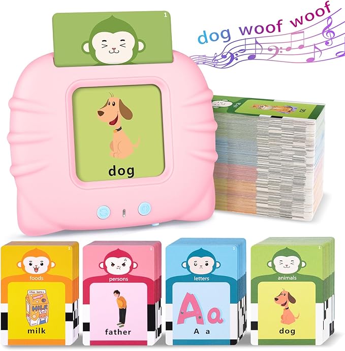Toddler Girls Toys Talking Flash Cards-296 Sight Words, Educational Toys for 1 2 3 4 Year Old, Speech Therapy&Autism Learning Materials, Toddler Girlt Birthday Gift with Durable Cards