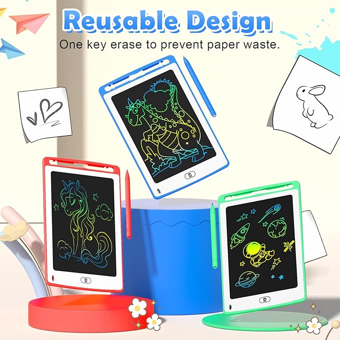 Party Favor LCD Writing Tablet for Kids, 8.5 Inch Colorful Doodle Board Drawing Tablet, Educational Learning Toys Birthday Gifts for Boys Girls Age 3 4 5 6 7 8 (12 Pack)