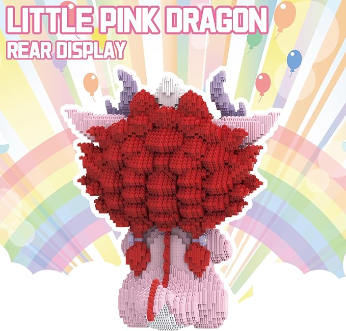 Pink Dragon Animal Mirco Building Block Sets Large Toys Gift for Adults and Kids 8100 Pieces