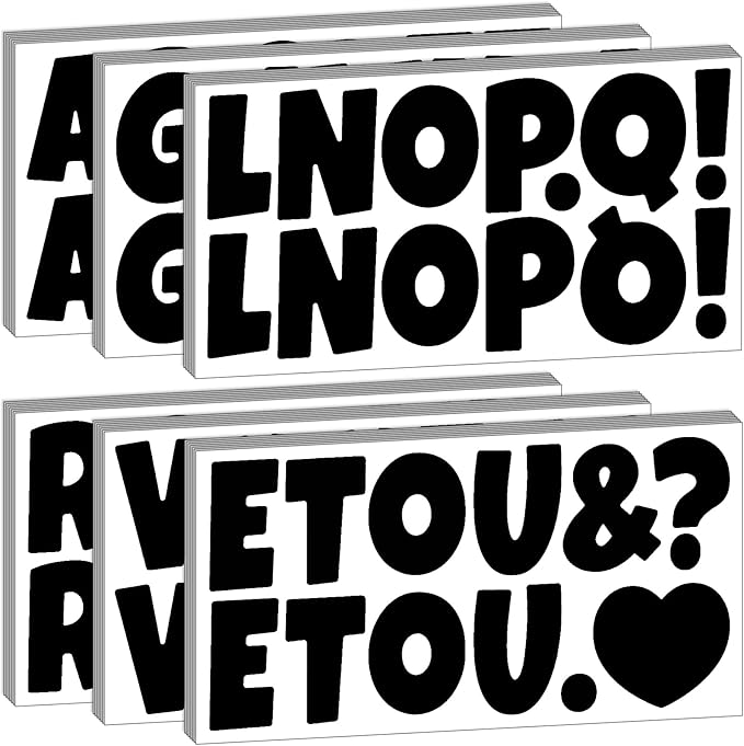 Bemeol 42 Sheets 504 Pieces Letter Stickers Bulletin Board Letters 2.5 Inch Self Adhesive Alphabet Sticker Letters for Poster Board Classroom Crafts Home Decor(Black)