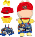 17cm Doll Clothes Set (No Doll), 4 Pieces Outfit Set for 6.7inch Dolls Suit, Fashion Clothes Accessories Dress-Up,Includes—Chic Hat+Top+Cute Overalls+ Shoes(Style B)