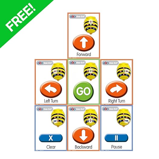 Basic Programming Creating & Debugging Programs Using 1-pc Bee-Bot Floor Robotics with Free 49-pcs A5 Size Sequence Cards - See & Say Version