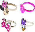 LUV HER Kids Jewelry: 4-Piece Adjustable Rings for Girls, Ring Sets with metal charm Fashion Girls Jewelry Ages 4+