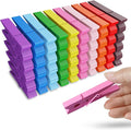 50PCS Colored Wooden Clothespins, 2.9inch 10 Color Clothes Pins for Clip Pictures Photos Decorative, Small Colorful Wood Decoration Closepins Clips,10 Color Each 5Pcs (Colored)