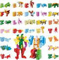 Alphabet Animal Toys for Kids, STEM ABC Learning Alphabots Transforming Toys Classroom Teaching Alpha Bots Toy for Kids 4-6 Toddlers - 26 Pieces