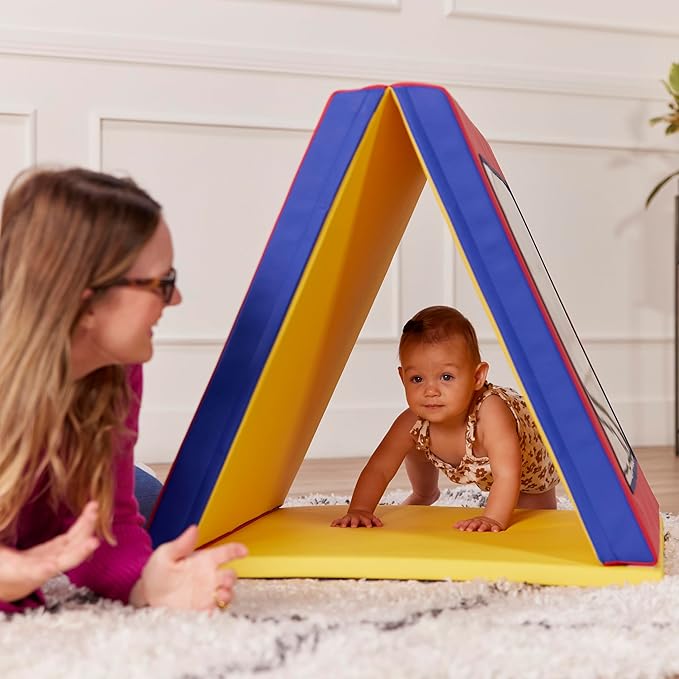 ECR4Kids SoftZone Folding Floor Mirror, Sensory Toy, Assorted