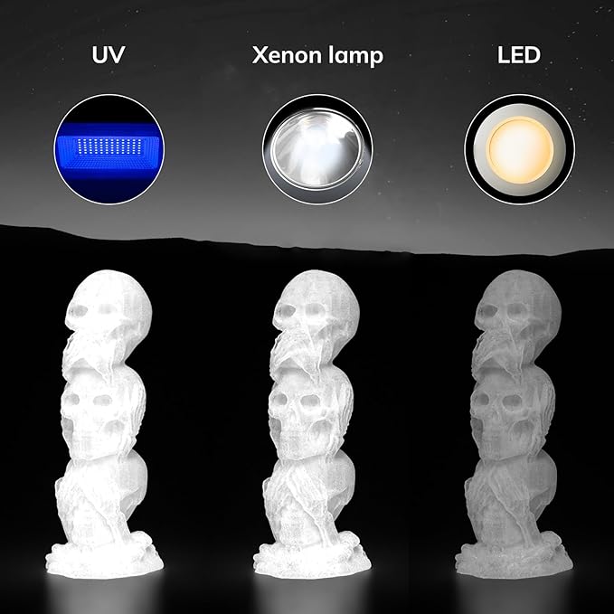 AMOLEN 3D PLA Printer Filament, 1.75mm Glow in The Dark White PLA Filament for 3D Printing, Best with UV Lamps, 1kg Spool (2.2lbs), Dimensional Accuracy +/- 0.02 mm, Fit Most FDM 3D Printers