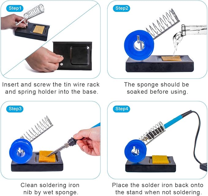 Soldering Iron Kit, Adjustable Temperature 13-in-1 60W Soldering Tool, Solder Kit Electronics with ON/Off Switch, 5 Soldering Tips, Solder Sucker, Stand, Tweezers, Solder Wire, Wire Cutter, Carry Bag