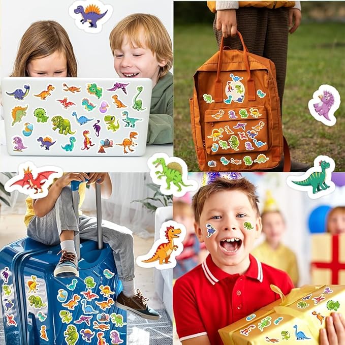 36 Sheets Dinosaur Stickers for Kids, 600+ Cute Dino Stickers for Scrapbooking, Teachers Rewards, Goodie Bag Stuffers, Birthday Prizes