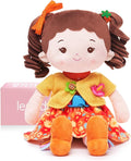 LeyaDoll Learning Sensory Doll for Toddlers, Montessori Toys for 2-Year-Old Girls Christmas, Birthday Gifts, Plush Doll with Zipper, Shoelace, Button-Busy Flora Girl