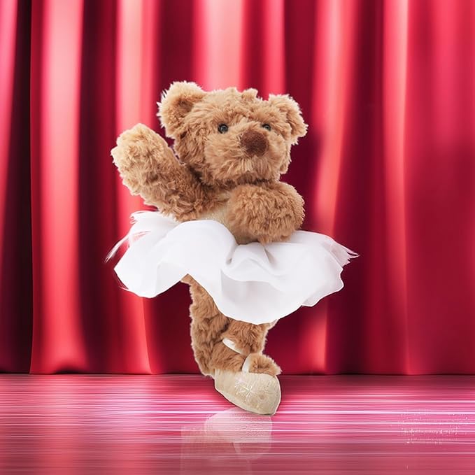 Apricot Lamb Ballet Bear Stuffed Animals for Kids, Soft Cute Plush Toys for Baby Girl and Boy, Fluffy Ballet Bear 6.7 Inches